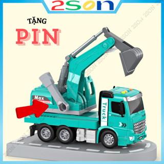 Đồ Chơi Xe Cần Cẩu, Xe Máy Xúc 2SON, Kích Thước Lớn, Có Thể Xúc, Tặng Kèm Pin, XMX01, Toys