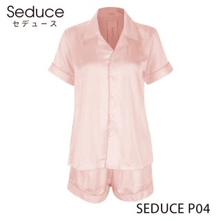 Bộ Đồ Ngủ Pijama Nữ Trơn Quần Đùi Lụa Satin Seduce P04