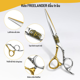 Bộ kéo cắt tóc đầu trâu Freelander NEPURL cao cấp
