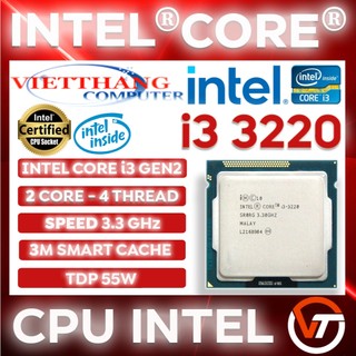 CPU - Bộ Vi Xử Lý i3 3220 3.3Ghz cho Mainboard H61, B75 Socket LGA1155 đã qua sử dụng ( Cũ - 2nd )