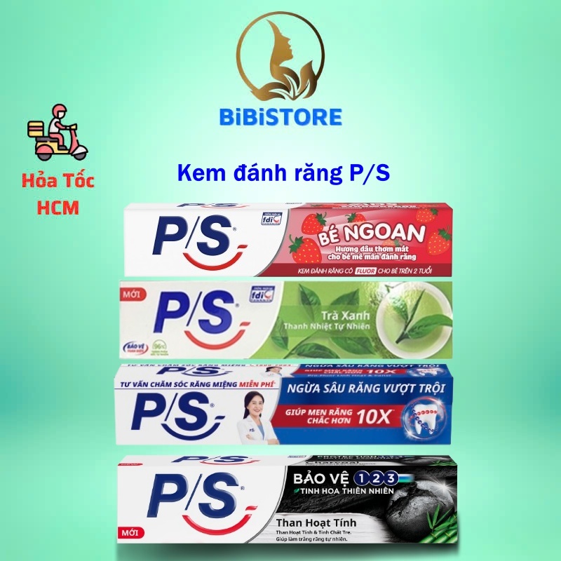 (Hoả Tốc HCM) Kem đánh răng P/S Đủ Loại (Bibistore_baby)