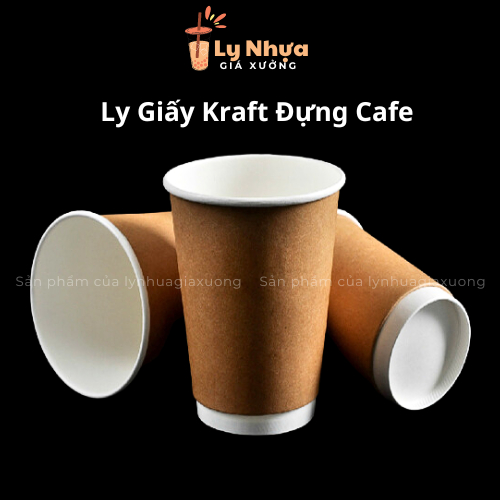 Combo 50 Cái Ly Giấy Cafe 360ml Dùng Một Lần Ly Giấy Kraft Chịu Nhiệt Tốt, Chuẩn An Toàn Vệ Sinh