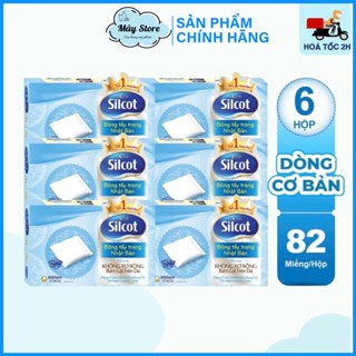Bộ 6 hộp Bông tẩy trang Silcot 82 miếng/hộp