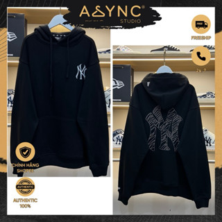 (Auth) Áo Khoác Nỉ Hoodie New Era x MLB NY Màu Đen Basic Logo Thêu Full CODE: 13781107 | Async Studio