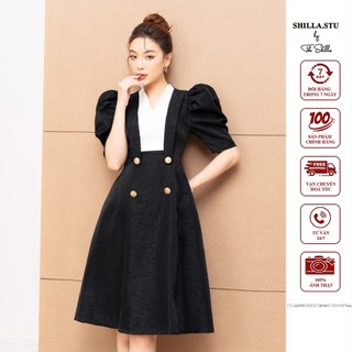 Váy thiết kế cao cấp đen tay phồng sang trọng [ Có video + Ảnh thật ] The Shilla – i46B80.62D2(SA25)