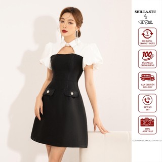 Váy thiết kế cao cấp màu đen tay phồng sang trọng [ Ảnh thật ] The Shilla-CG.N31B90.59C9PK