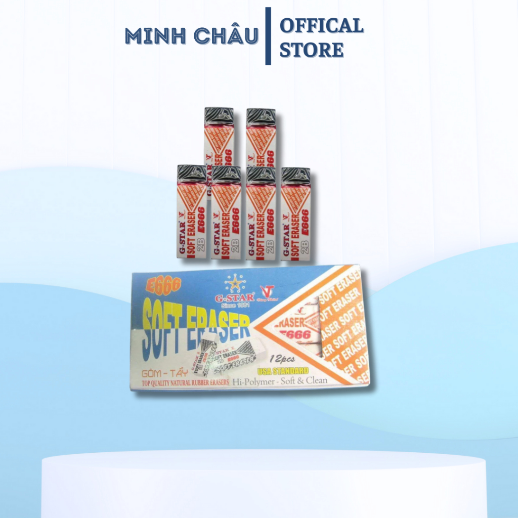 Combo 3 viên GÔM TẨY G-STAR E666 TRẮNG - ĐEN