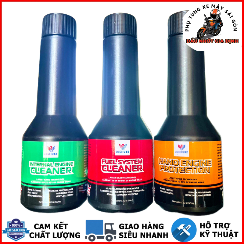Súc động cơ, vệ sinh kim phun buồng đốt Maxlube, phụ gia Nano nhập khẩu Mỹ