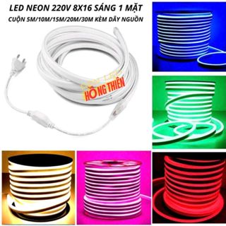 Combo Cuộn Led Neon 220V 5M/10M/15M/20M/ 30M,1 Mặt,2 Mặt Bảng 8x16 Tặng Kèm Dây Nguồn