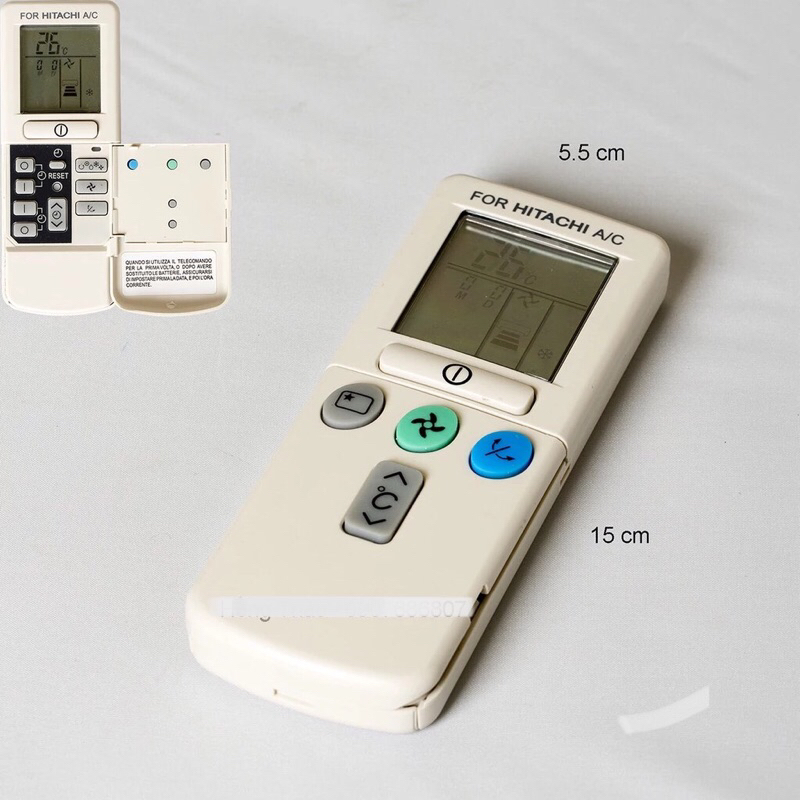 Remote máy lạnh Hitachi nắp mở + Pin.