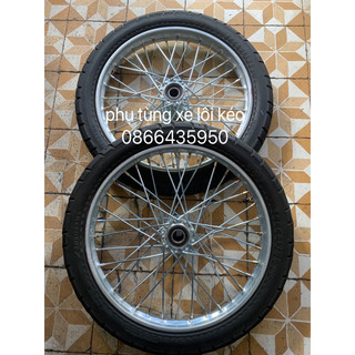 Bộ bánh xe lôi căm và trục (cốt 25mm) xe chở hàng (kéo, lôi, đẩy)