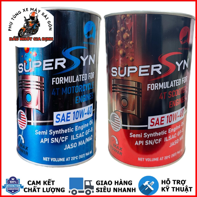 Nhớt Super SYN 10W40 dành cho xe số/xe ga 946ml công nghệ Mỹ