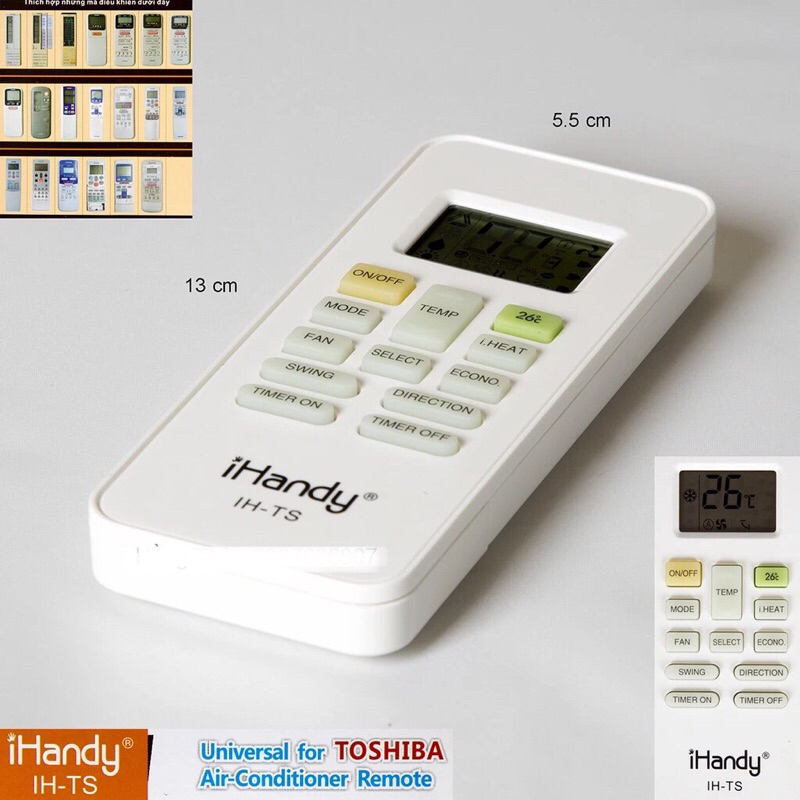Remote máy lạnh iHandy for Toshiba IH TS + pin