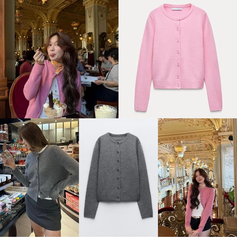 Áo cardigan ZRA len dệt kim basic (kèm ảnh thật)