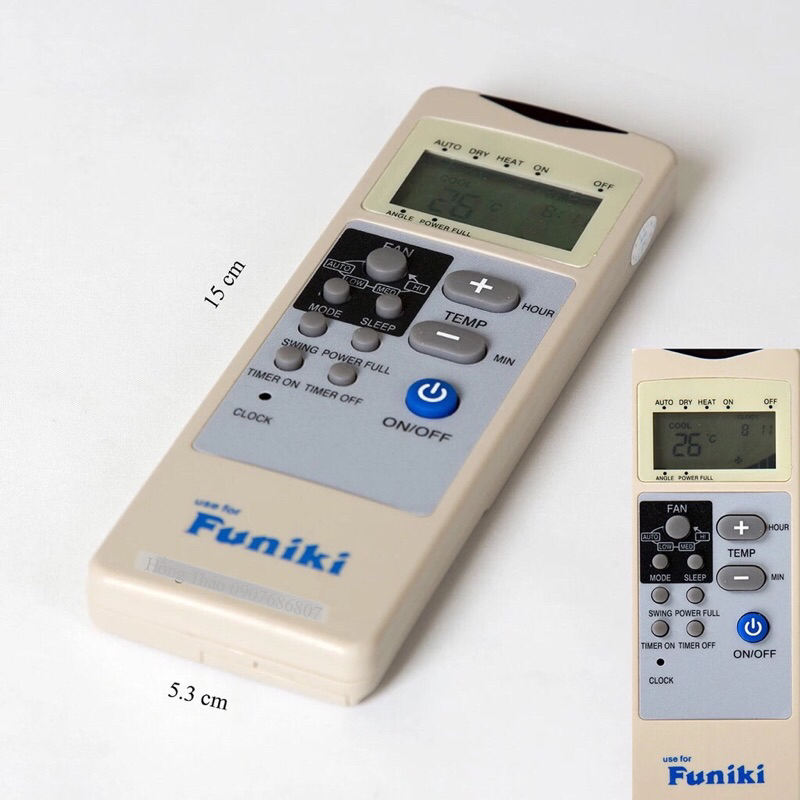 Remote máy lạnh Funiki + Pin.