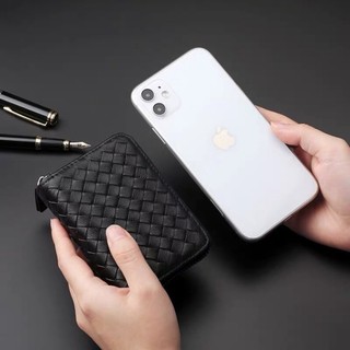 VÍ NGẮN mini DA ĐAN ĐỰNG THẺ KHOÁ KÉO ĐAN THỦ CÔNG NAM NỮ THỜI TRANG