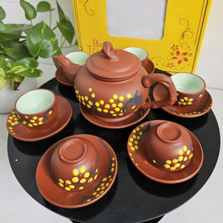 Bộ ấm chén trà đất nung Bát Tràng siêu đẹp
