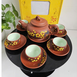 Bộ ấm chén trà đất nung Bát Tràng siêu đẹp