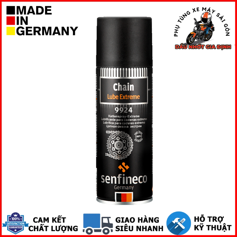 Xịt dưỡng sên Senfineco 9924 Chain Lub Extreme Ceramic 200ml - Nhập khẩu Đức