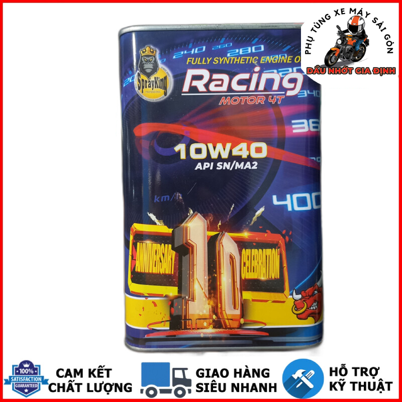 Nhớt tổng hợp Sprayking Racing Motor 10W40 dành cho xe số, côn tay, xe ga