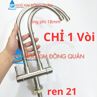 Vòi rửa chén đôi lạnh inox 304 ống phi 18mm
