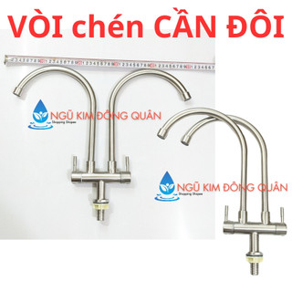 Vòi rửa chén đôi lạnh inox 304 ống phi 18mm