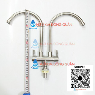 Vòi rửa chén đôi lạnh inox 304 ống phi 18mm