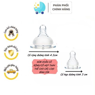 Núm ti bình sữa cổ rộng, cổ hẹp đầy đủ, thay thế bình pigeon, moyuum, lansinoh, kichilachi, núm cao cấp mềm mại, an toàn