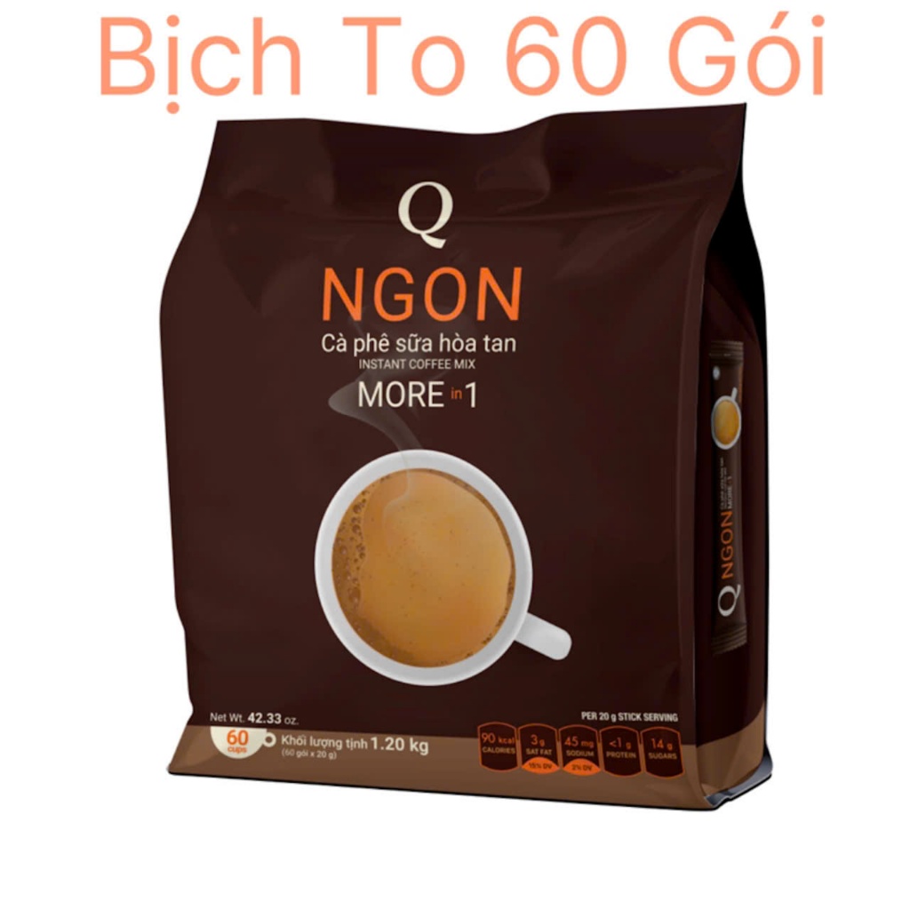 Cà Phê Sữa Hòa Tan Trần Quang NGON Bịch To 60 gói x 20gr