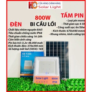 Đèn pha năng lượng mặt trời 300W, 500W & 800W, Bi cầu lồi, vỏ nhôm, có báo pin