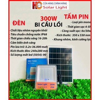 Đèn pha năng lượng mặt trời 300W, 500W & 800W, Bi cầu lồi, vỏ nhôm, có báo pin