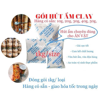 1 kg túi hút ẩm Clay chuyên dùng cho hàng ăn vặt, giá rẻ, cam kết chất lượng, an toàn vệ sinh thực phẩm (sp y hình)