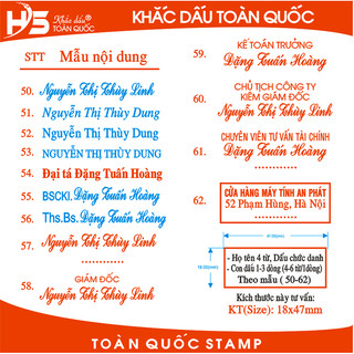 Con Dấu Liền Mực ” Dấu 2 dòng" khắc theo yêu cầu