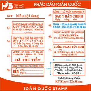 Con Dấu Liền Mực ” Dấu 3 đến 4 dòng" khắc theo yêu cầu (Shiny S-844)