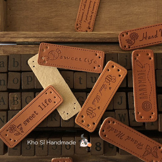 Mác da handmade trang trí sản phẩm thủ công