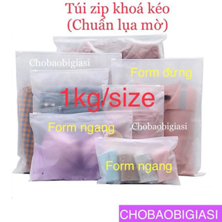 {Chuẩn lụa mờ 1kg/size} Túi Zip lụa mờ có KHÓA KÉO (túi zip khóa kéo EVA) đựng quần áo, thời trang (SP y hình)