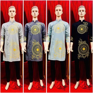 Áo Dài Truyền Thống # Áo Dài Gấm Lụa Trống Đồng # Quần Áo Nam Cao Cấp