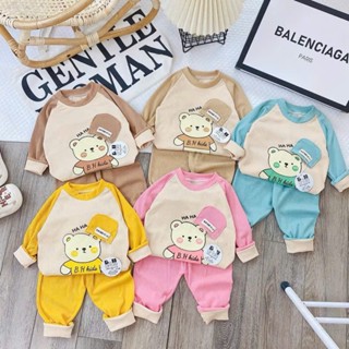 Đồ bộ bé trai , đồ bộ bé gái dài tay chất len tăm cho bé từ 5kg đến 15kg - JKIDSVN