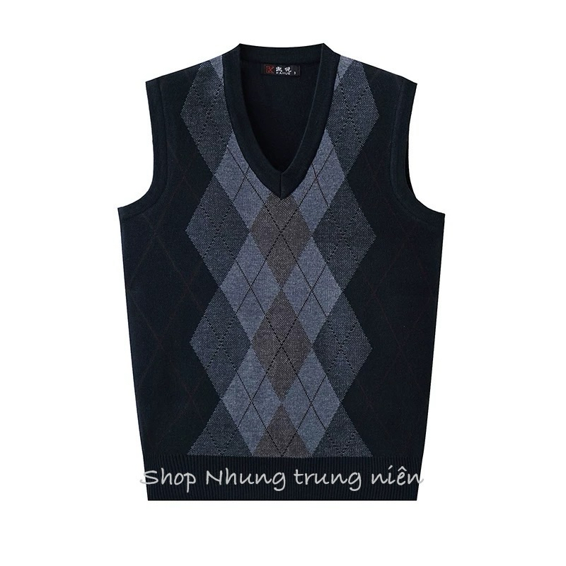 Áo Gile Len Nam Trung Niên, Nam Công Sở Quảng Châu 2 lớp Tặng Bố, len dày dặn chất cực đẹp + Ảnh Thật