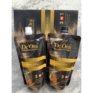 Nhuộm phủ bạc thảo dược De'Ora nâu + đen, không dính da đầu, hương sữa gạo thơm dễ chịu