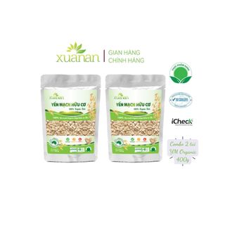  Combo 2 túi Yến Mạch Hữu Cơ Xuân An  ko đường  Túi 400G Tặng kèm 2 túi Yến Mạch 150g  