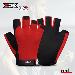 Găng tay ZDK Z2 cao cấp chính hãng giá rẻ nam nữ chống nắng xe máy xe đạp phượt thể thao tập gym leo núi chống trượt đỏ
