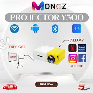 Monoz Y300 Máy Chiếu Máy Chiếu Mini Di Động HD 1080P Điện Thoại Laptop Android HDMI USB Máy Chiếu Nhỏ