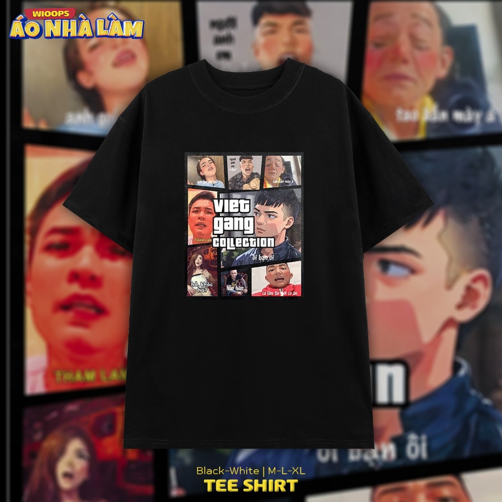 Áo Thun Tay Lỡ Cotton Unisex Wioops, Áo Phông Nam Nữ Form Rộng Basic Oversize Phong Cách Đường Boi P