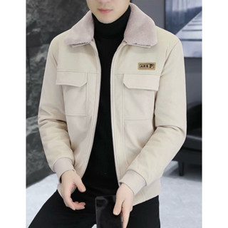 Áo Khoác Da lộn Cổ lông Lót Lông Tháo lắp dời hàng cao cấp