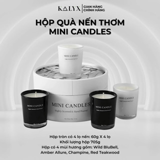 Hộp quà nến thơm MINI CANDLES Giảm Stress Cải Thiện Giấc Ngủ, Set 4 Nến Thơm Tinh Dầu Cao Cấp Kalyx