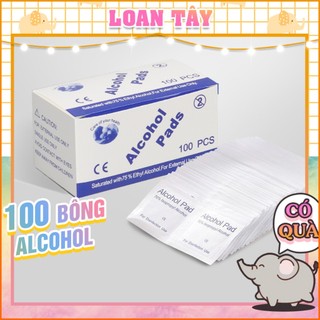 Hộp 100 Khăn Bông Alcohol Tẩy Sơn Móng Tay Lau Mắt Kính Đa Dụng L2599