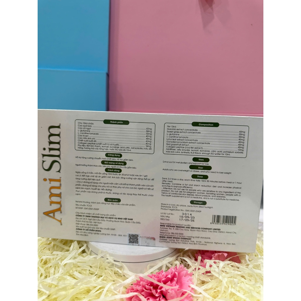 ✅ Thạch giảm cân  Ami Slim 45 gói  [Freeship] ❤️ - Hỗ Trợ Tăng Cường Chuyển Hóa Chất Béo
