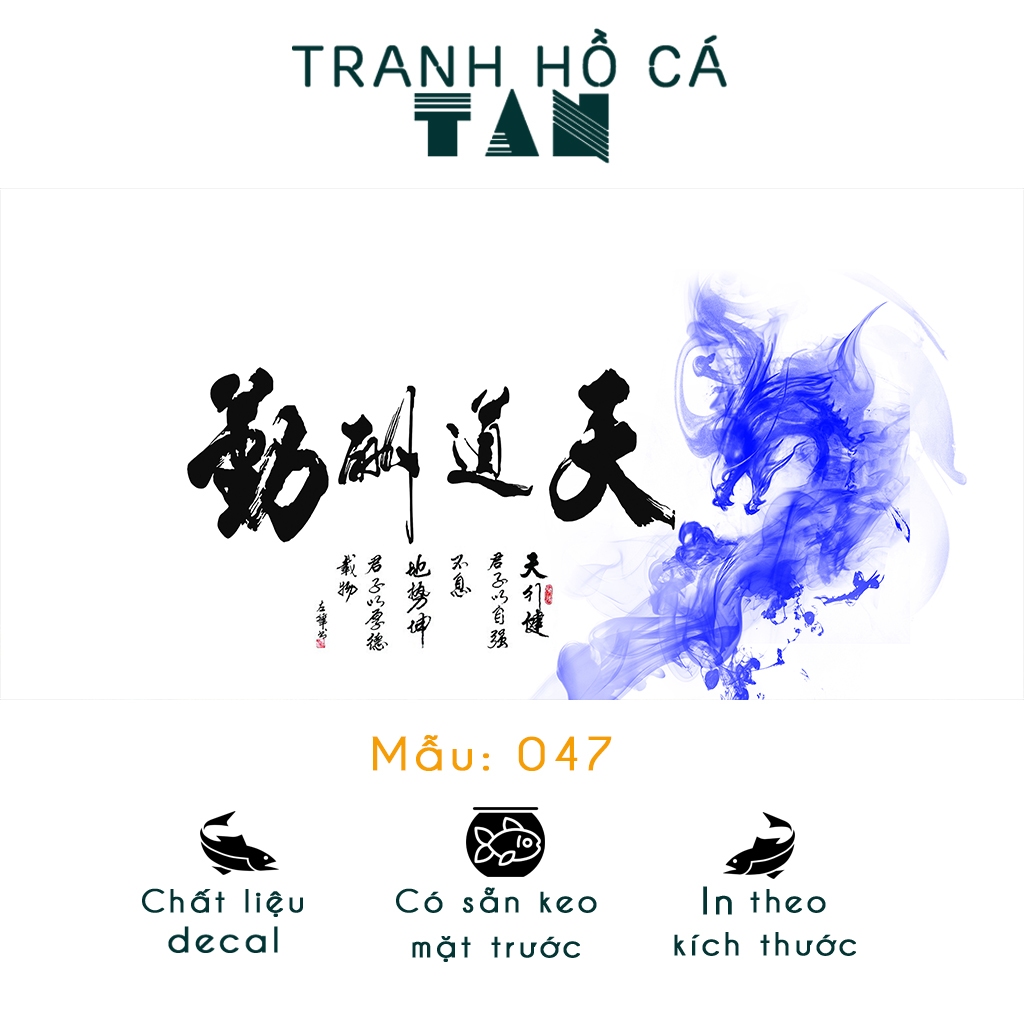 Tranh bể cá 3D Dài 120 cao 50cm - Decal dán bể cá nhiều mẫu, có sẵn keo mặt trước