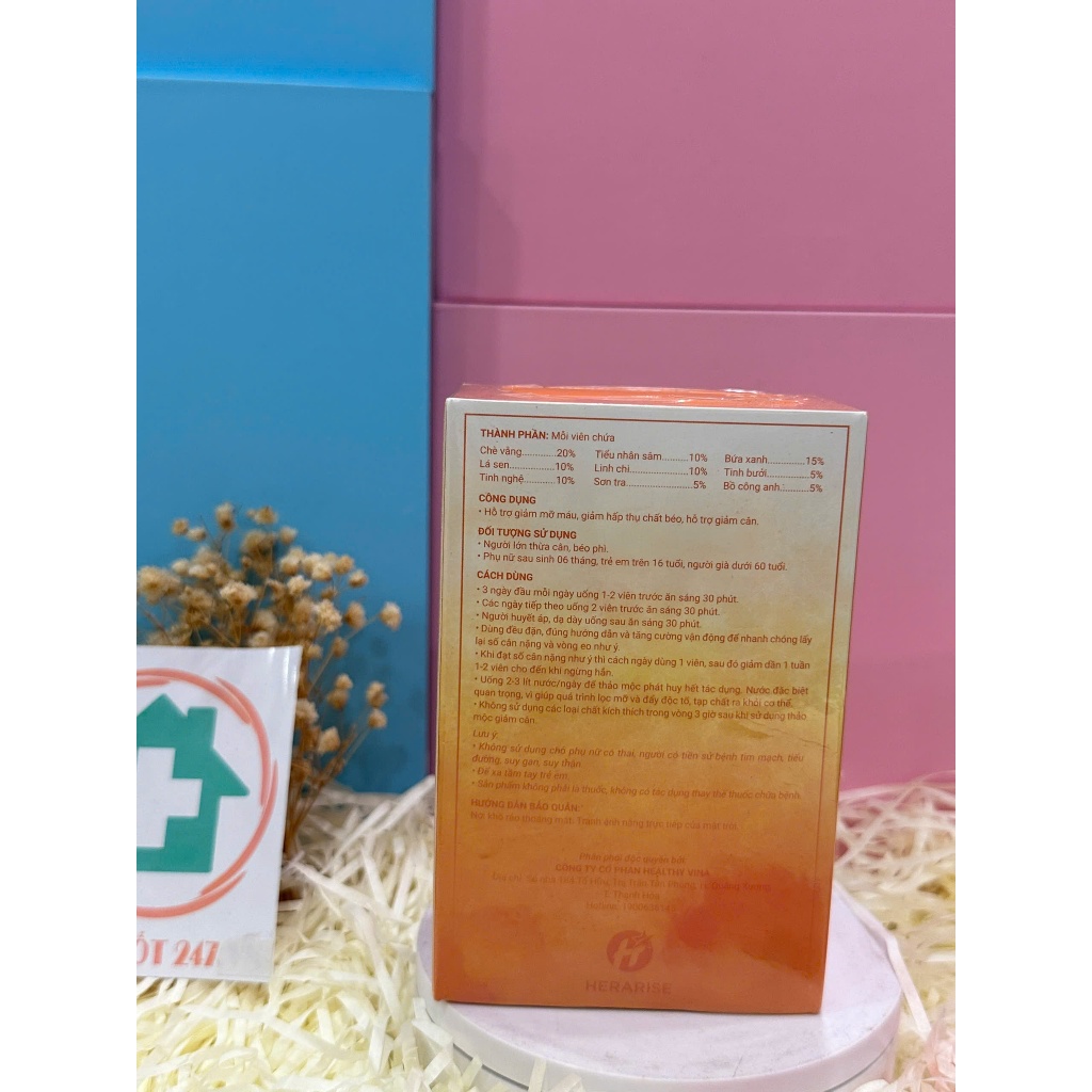 Trà giảm cân hera plus -Thảo mộc giảm cân hera plus 30v chính hãng